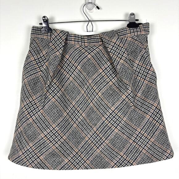 Samsoe Samsoe NEW Intermix Blesa Skirt wool plaid mini Large academia preppy - Picture 3 of 14